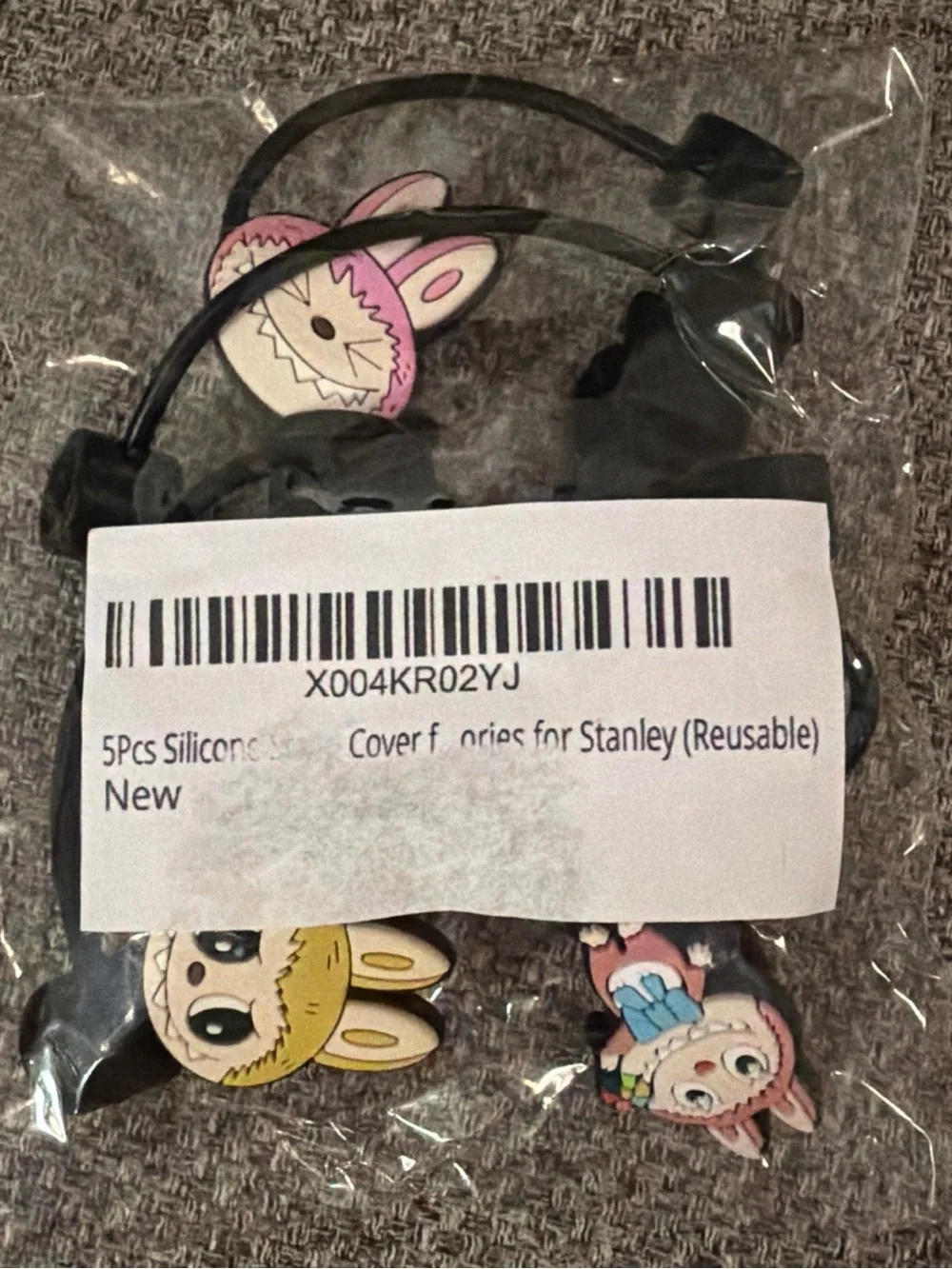 Labubu The Monsters Stanley Cup Silicone Straw Cover 5 pcs